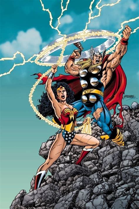 Wonder Woman And Thor By George Perez Thor Comic Art Thor Art Comic