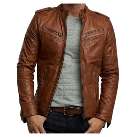 You can find all the chic styles here, like moto jackets and bomber jackets. Pure Leather Full Sleeve Mens Brown Leather Jacket, Rs ...