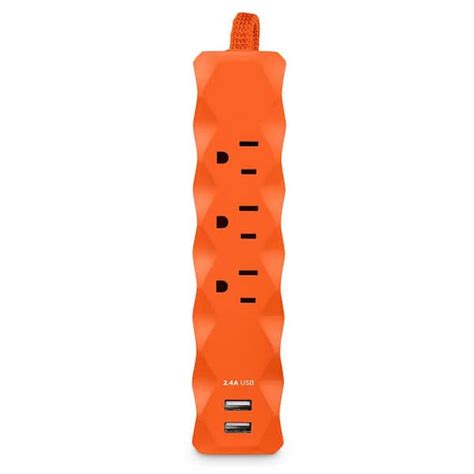 Cyberpower 3 Ft 3 Outlet 2 Usb Surge Protector P303uor The Home Depot