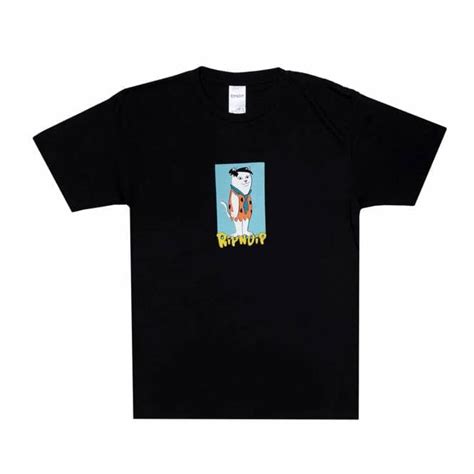 Rip N Dip Bedrock Skate T Shirt Black Skate Clothing From Native Skate Store Uk