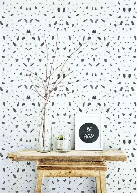 Black And White Geometric Pattern Peel And Stick Wallpaper Fancy Walls