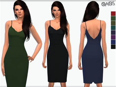 The Sims Resource Cami Strap Slinky Dress By Oranostr Sims 4