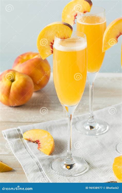 Sweet Bubbly Peach Bellini Mimosa Stock Image Image Of Food Peach