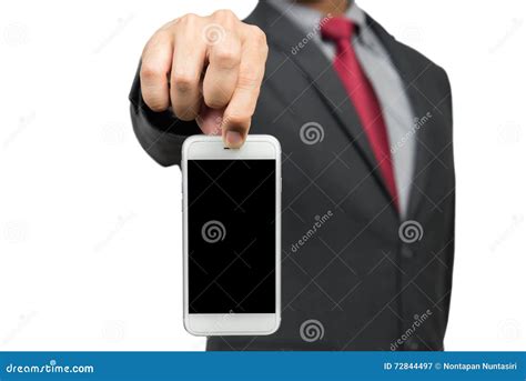 Businessman Picking Up Mobile Phone Stock Image Image Of Technology