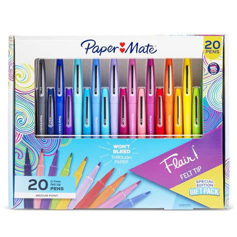 Paper Mate Flair Felt Tip Pens Medium Point 07 Mm Assorted Colors