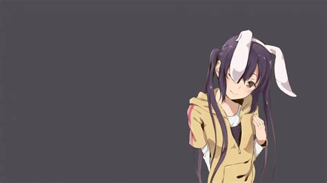 Anime Anime Girls Bunny Ears Twintails K On Nakano Azusa Simple Background Long Hair