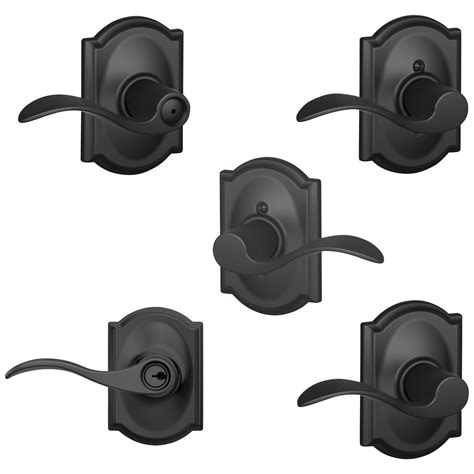 Shop Schlage Accent w/Camelot Matte Black Collection at Lowes.com