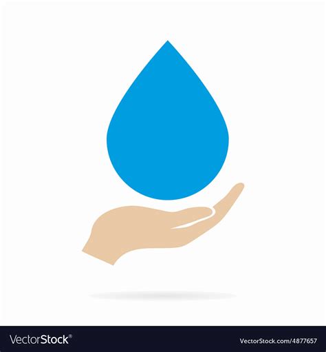 Water Drop In Hand Logo Or Icon Royalty Free Vector Image