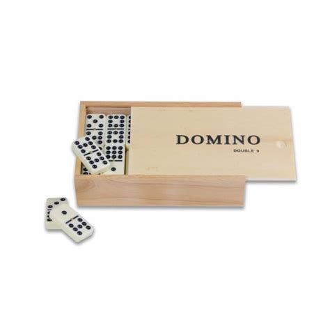 Jeu De Domino Double 9 En Bois Cdiscount Jeux Jouets