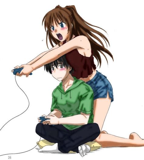 Video Game Anime Couples Playing Video Games Cute Anime Couples