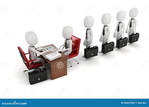 3d Man Business Meeting Job Interview Stock Illustration Image