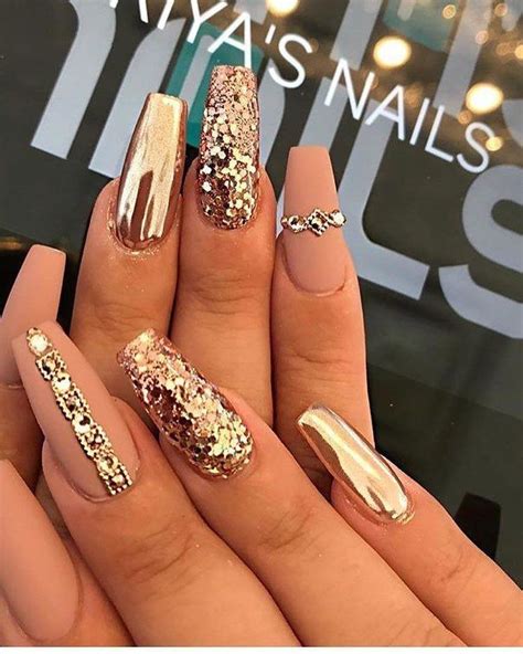 Nails Gold Nail Art Gold Nail Designs Glitter Nail Art