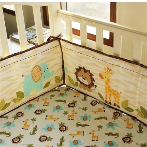 Great savings & free delivery / collection on many items. USTIDE 7-Piece Nursery Cot Bedding Set Cute Lion Safari ...