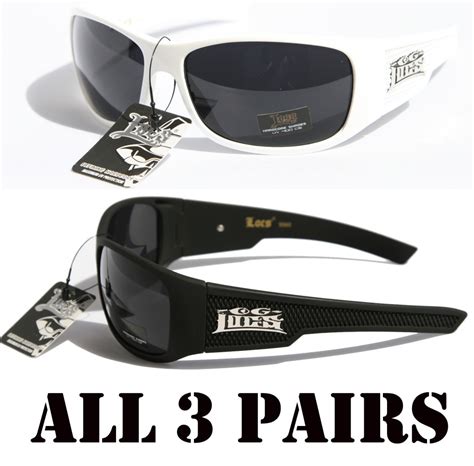 large men limited edition locs sunglasses dark lens motorcycle wrap around sport ebay