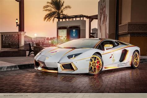 Lamborghini Aventador Gets Gold Plated For Qatar National Day 2015