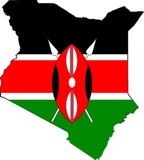 Kenya Map And Flag Public Domain Vectors
