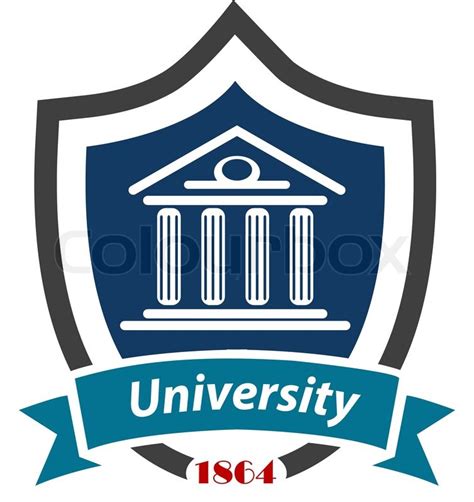 University Emblem With A Shield Stock Vector Colourbox