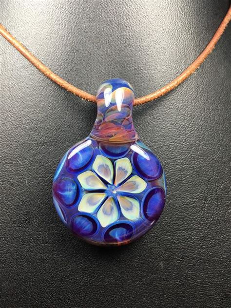 Hand Blown Glass Pendant Boro Borosilicate Bead Necklace Etsy