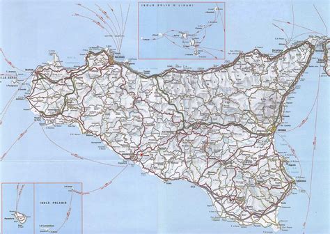 Sicily Detailed Map Mapsofnet