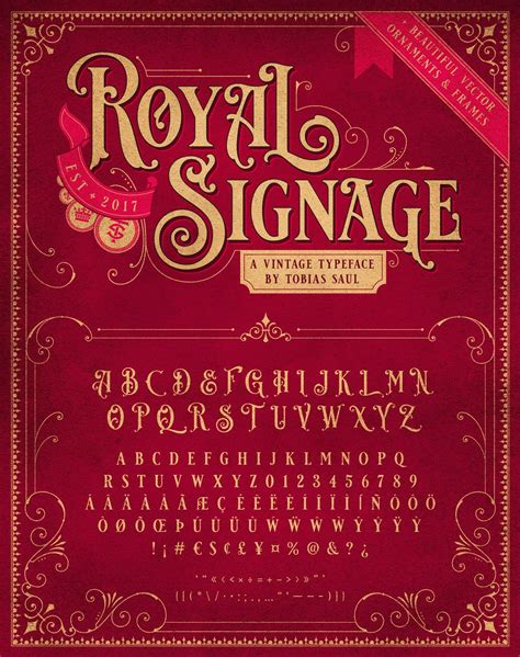 Vintage Font Royal Signage Lettering Fonts Vintage Fonts