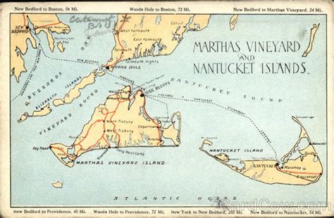 Map Of Marthas Vineyard And Nantucket Islands Maps