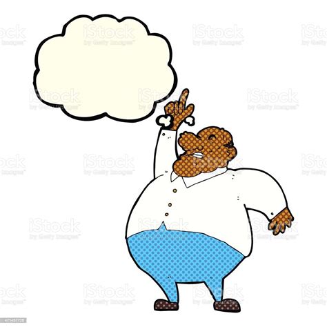 Cartoon Big Fat Boss With Thought Bubble Stock Illustration Download