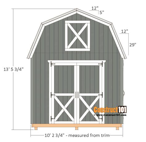10x10 Barn Shed Plans Free Pdf Download Construct101