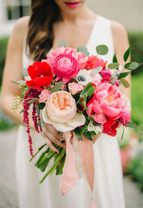 21 Ideas For Your Tulip Wedding Bouquet Garden Rose Bouquet Pink