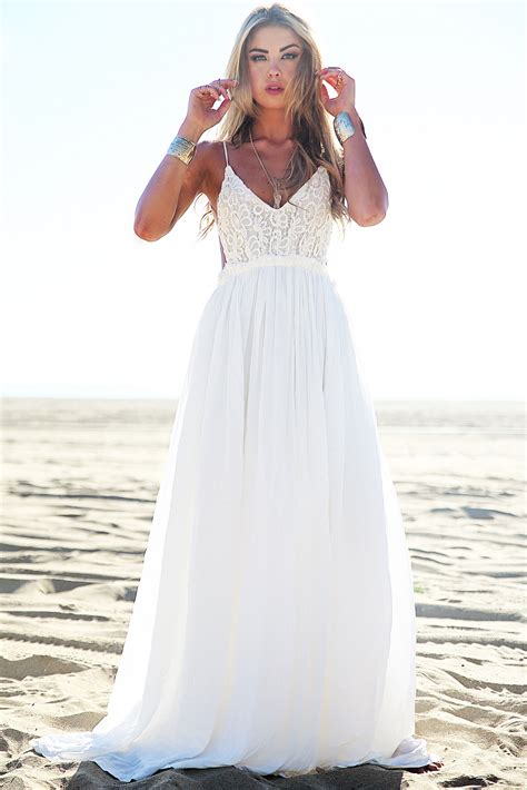 Camilla Open Back Crochet Maxi Dress White Haute And Rebellious
