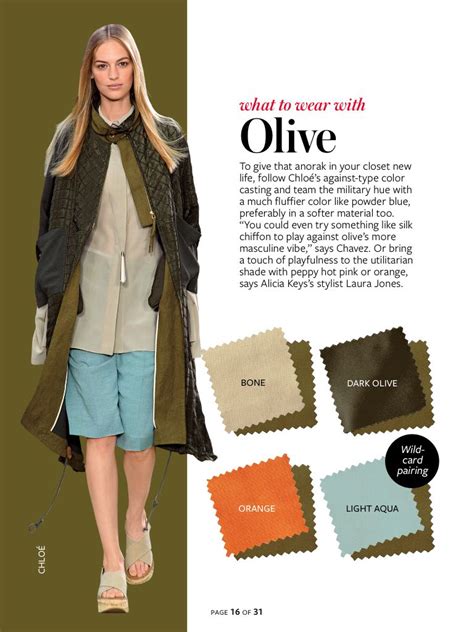Instyle What To Wear With Olive Instyle Color Crash Course Colour