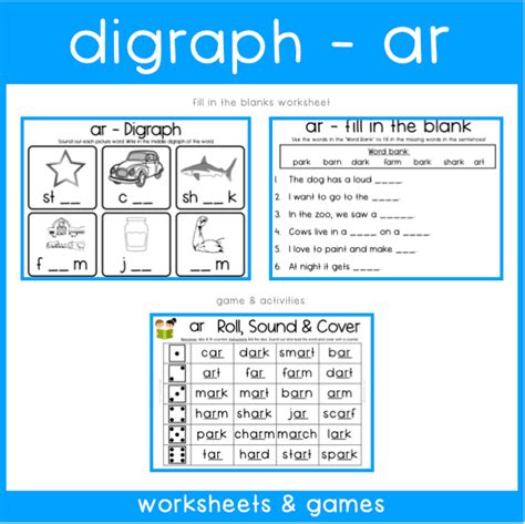 Mash 1st 2nd Class Phonics Digraph Ar Worksheets