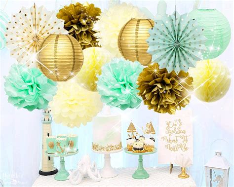 Buy Mint Green Gold Birthday Decorations Mint Cream Gold Polka Dot