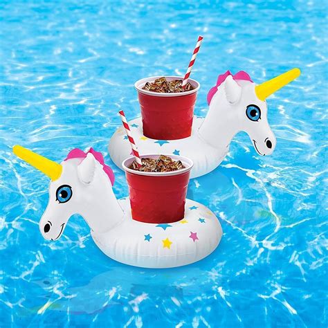 Unicorn Pool Party Beverage Boats Floating Drinks Holders Set Of 2