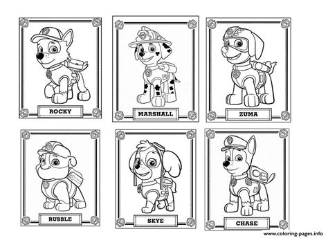 Follow the rescue dog team and ryder on their adventures in this adorable nick jr. Paw Patrol Dogs Rocky Marshall Zuma Rubble Skye Chase ...