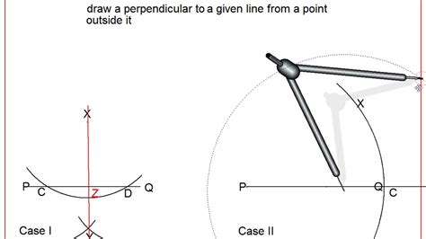 Draw A Perpendicular To A Given Line From A Point Outside It Youtube