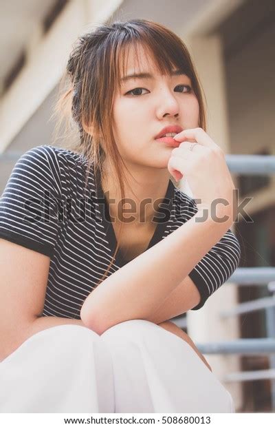 Portrait Thai China Adult Beautiful Girl Stock Photo 508680013