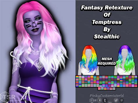 The Sims Resource Fantasy Retexture Of Temptress Hair By Stealthic