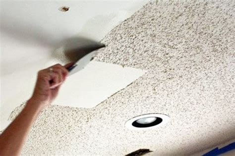 Before you start, it's important to make sure that your ceiling doesn't have asbestos. Lightkeepers: DIY Warrior: Remove a Popcorn Ceiling