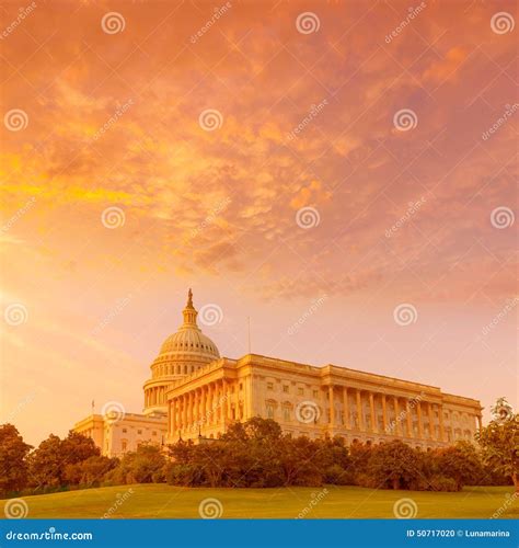Capitol Building Washington DC Sunset US Congress Stock Photo - Image