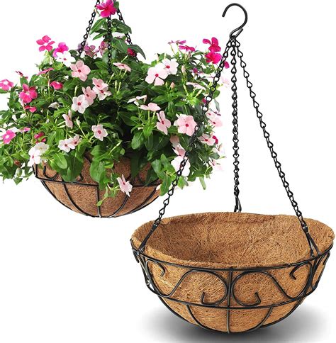 Buy Cabasaa 2 Pack Metal Hanging Er Basket With Coco Coir Liner Chain