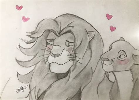Lion King Pencil Portrait Art Works Female Sketch