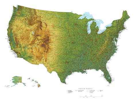 Us Physical Map Map Physical Map Diagram