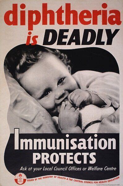Poster Diphtheria Is Deadly Immunisation Protects Photos Framed