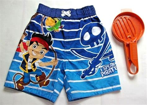 Disney Toddler Boys 2t Jake Neverland Pirates Swim Shorts Flawless Lkn