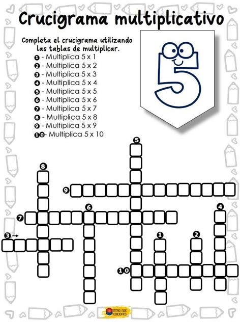 Crucigrama Multiplicativo Problemas Matematicos De Multiplicacion