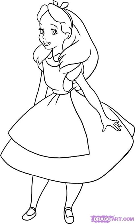 Free & simple drawing tutorials for kindergarten. How To Draw Alice In Wonderland by Dawn | Alice in ...