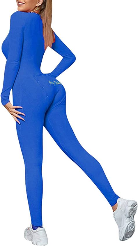 Scoprimay Womens Sexy One Piece Onesie Pajamas Jumpsuit Butt Flap Long