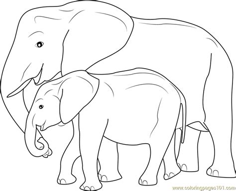 Looking for flower coloring page, download hard flower coloring pages in high resolution for free. Mother and Baby Elephant Coloring Page - Free Elephant Coloring Pages : ColoringPages101.com