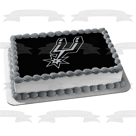 San Antonio Spurs Logo Black Jersey Background Edible Cake Topper Imag A Birthday Place
