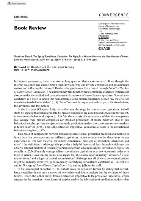 For professional homework help services, assignment essays is the place to be. (PDF) Book Review: The Age of Surveillance Capitalism: The ...